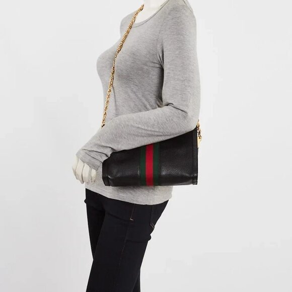 Gucci Black Leather Ophidia Small Shoulder Bag - Picture 2 of 11